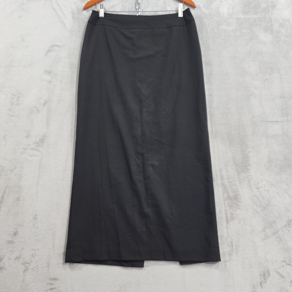 Vintage Worthington Works Skirt Womens 10 Black Pencil Long Lined Stretch Office
